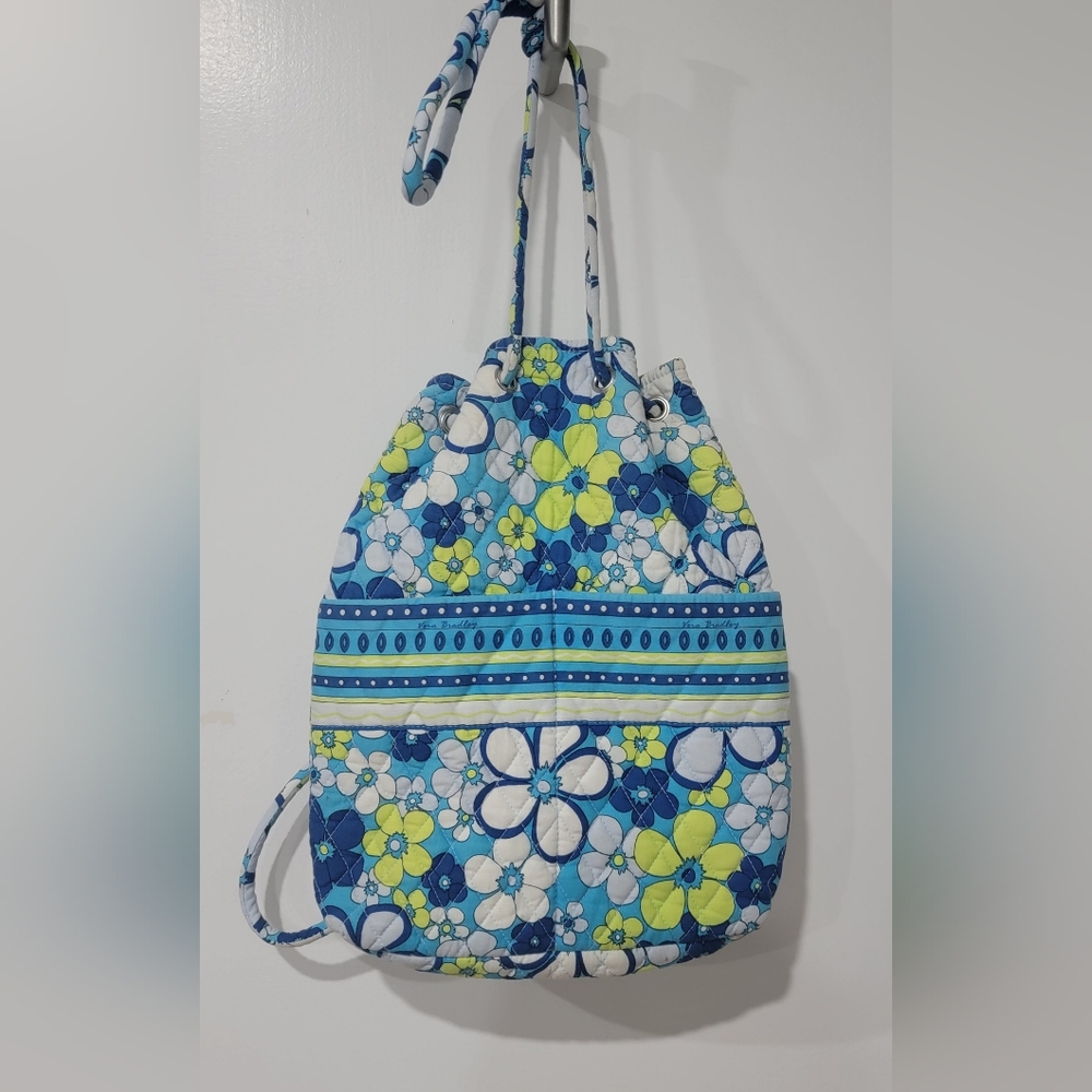 Vera Bradley Blue Floral Drawstring Bag